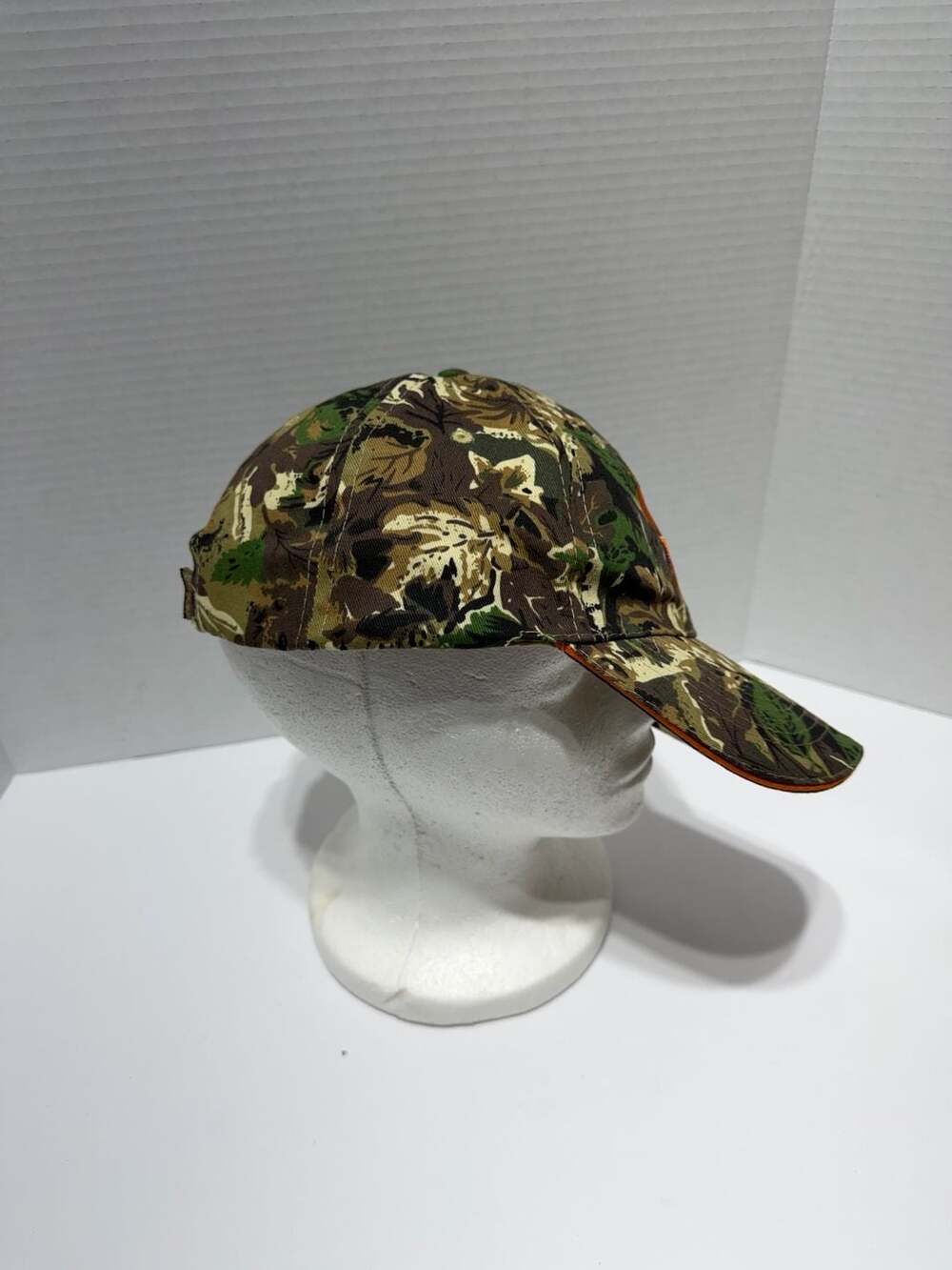 NAPA Outdoors Embroidered Leaf Camouflage Baseball Hat with Orange Accents